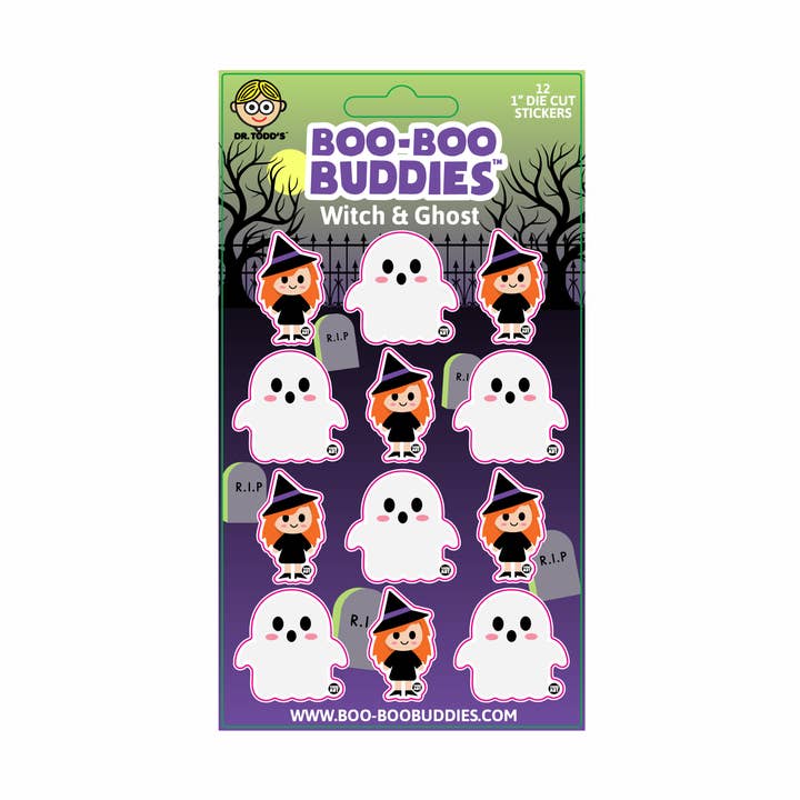 Boo Boo Buddies® Heks & Geest Stickervel – Verzamelbaar voor wholesale door Boo Boo Buddies