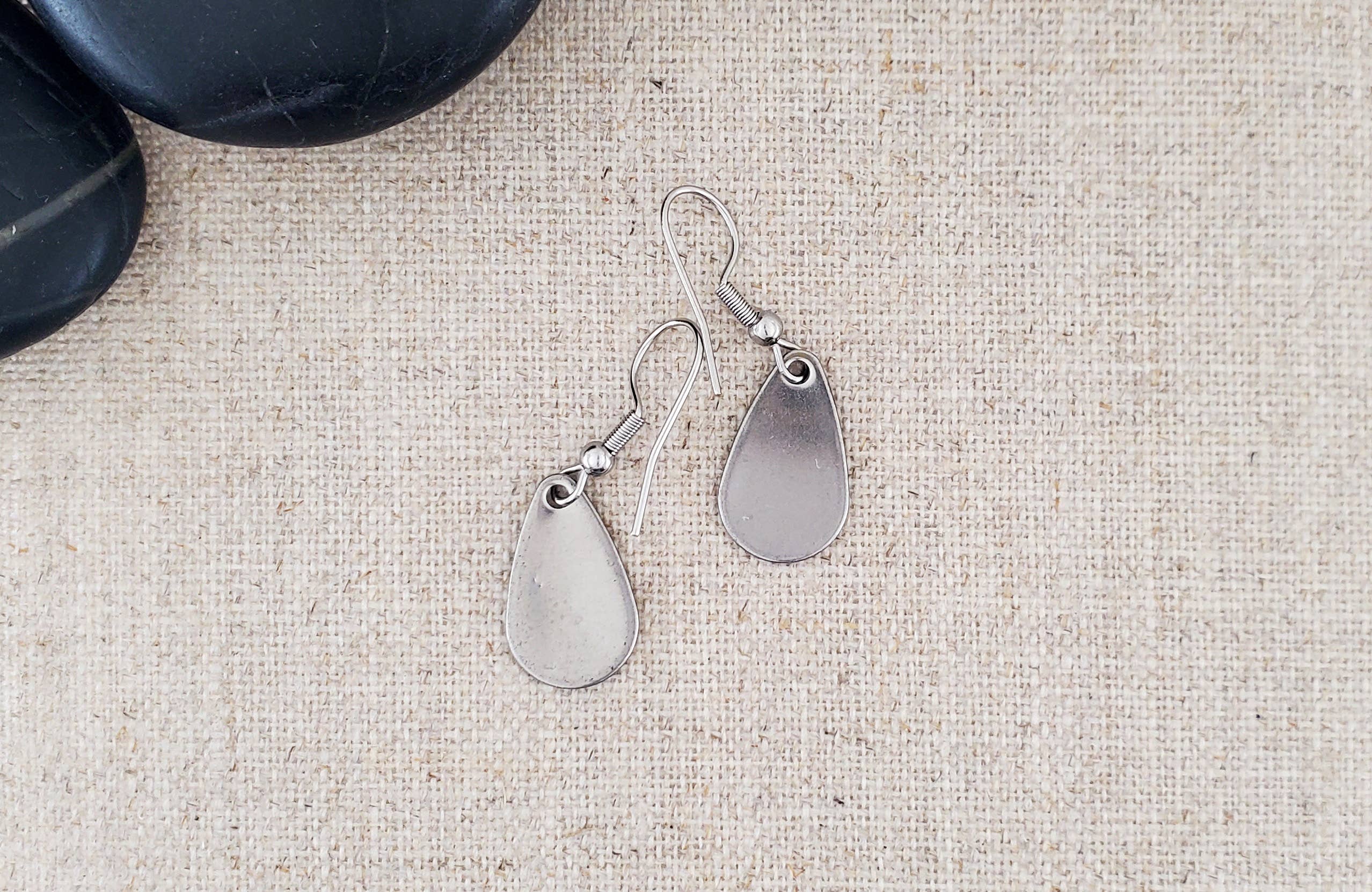 Covaly Artisan Jewelry - Wholesale Dangle Earrings - Alcohol Ink Stainless Steel Small Teardrop Earrings4