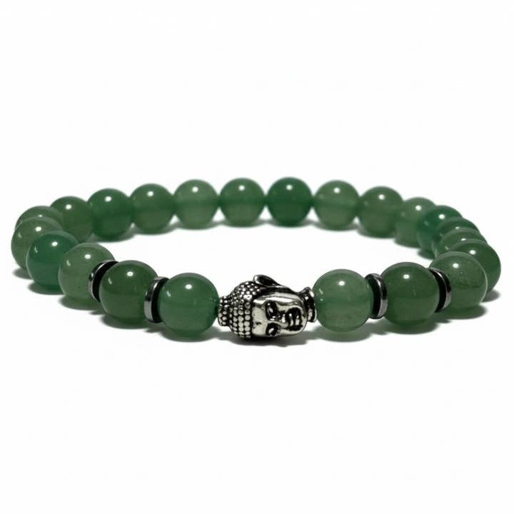 Boeddha armband groene aventurijn Brazilië A (kralen 7-8mm) voor wholesale door La Boîte à Cailloux