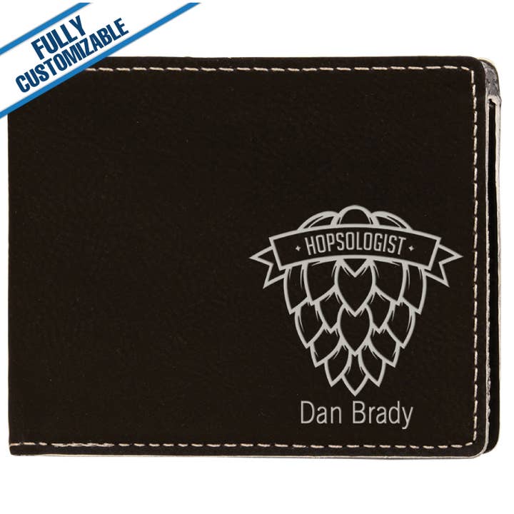 GiftWorksPlus - Wholesale Wallet - Men's - Engraved Leatherette Bifold Wallet - Fully Customizable4