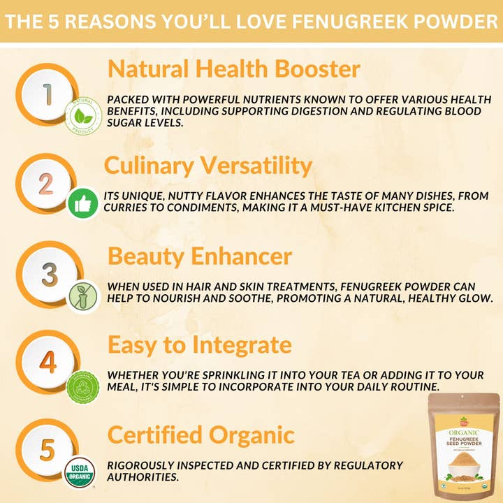 SPICY ORGANIC - Venta al por mayor Proteínas y superalimentos en polvo - Polvo de alholva orgánico, certificado por el USDA, semillas de metilo en polvo para cocinar, tu camino hacia un crecimiento saludable del cabello1