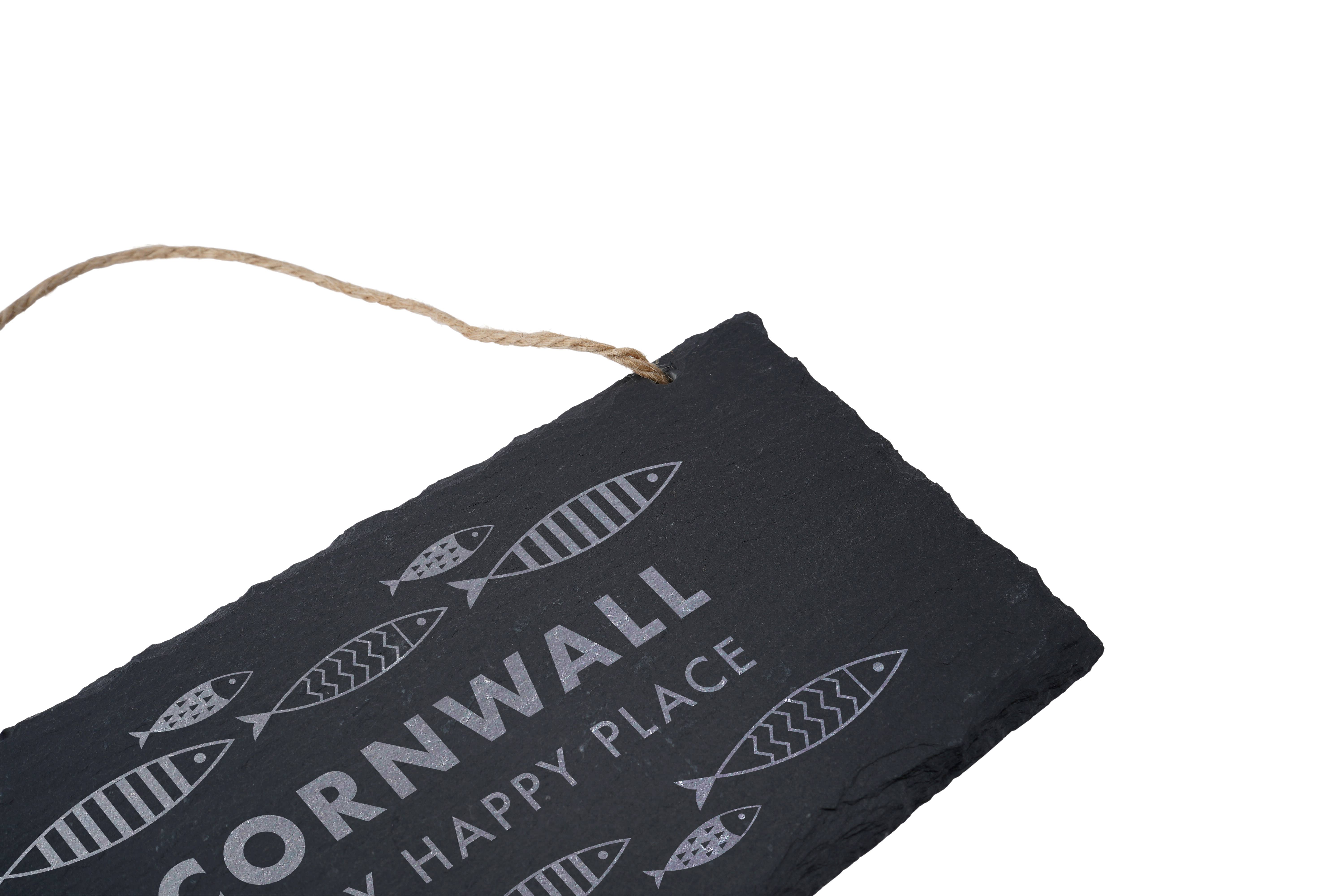 CGB Giftware – wholesale Sign – Cornwall Is My Happy Place - Illustrated Fish Slate Sign3
