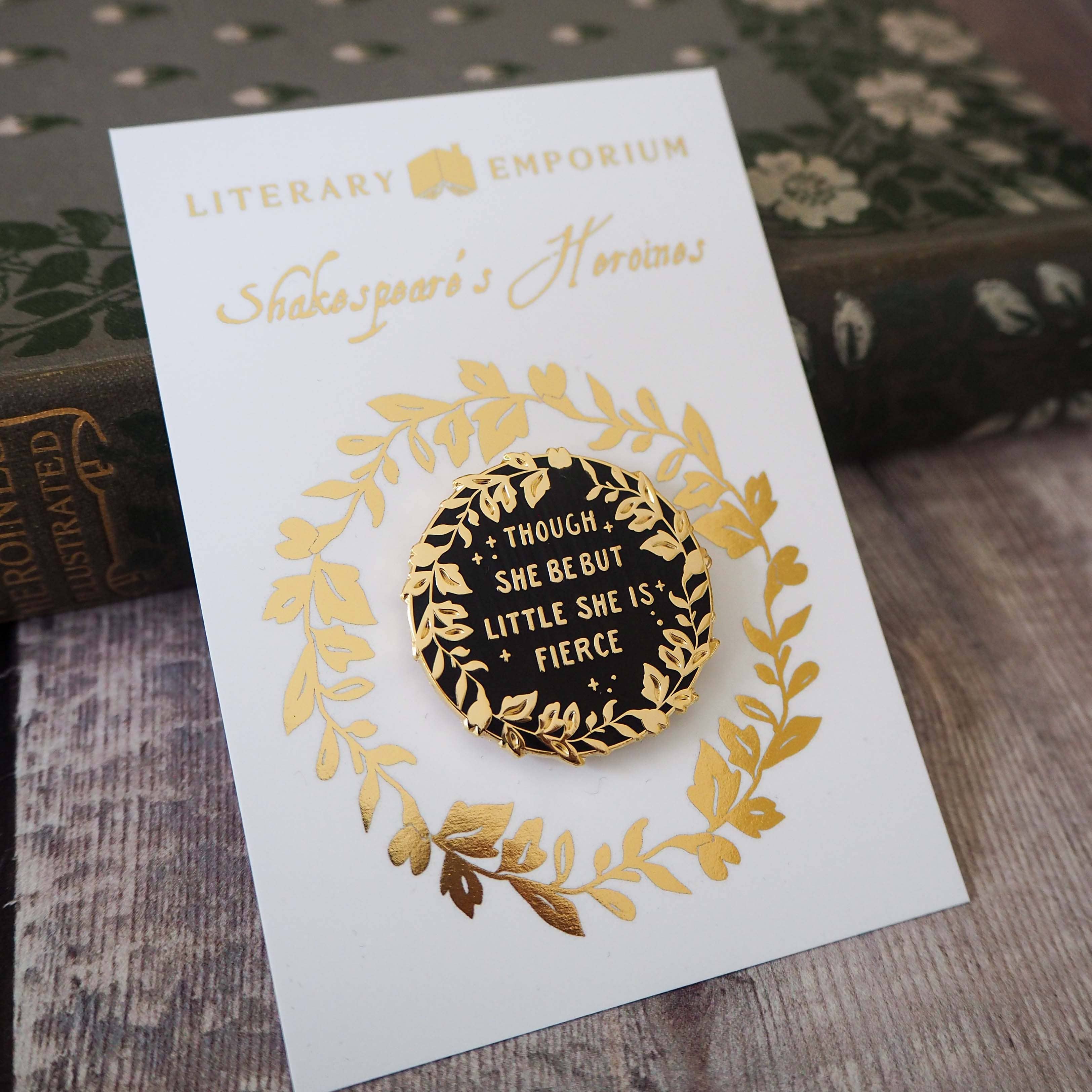 LiteraryEmporium - Wholesale Lapel Pin/Button - Hermia 'She is Fierce' Pin Badge - Shakespeare Heroines1