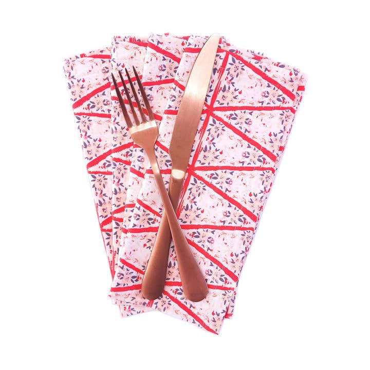 90 West Linen Co. - Wholesale Dinner & Cloth Napkin - Romantic Floral Cloth Napkins, Set of 40