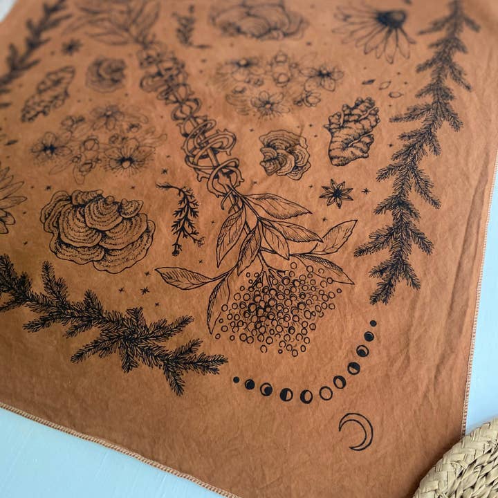 Wanderite - Wholesale Bandana – Unisex - Bandana | Herbs of Protection | Hand Dyed | Terracotta4