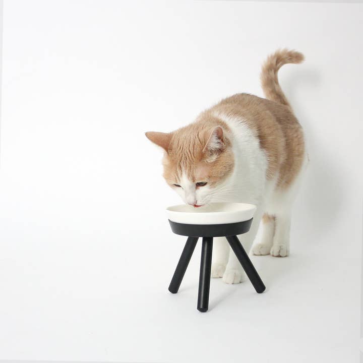 Pets So Good - Wholesale Pet Elevated Bowl - Cat/Dog - Oreo Elevated Pet Feeder Table . Black & White . Tall8