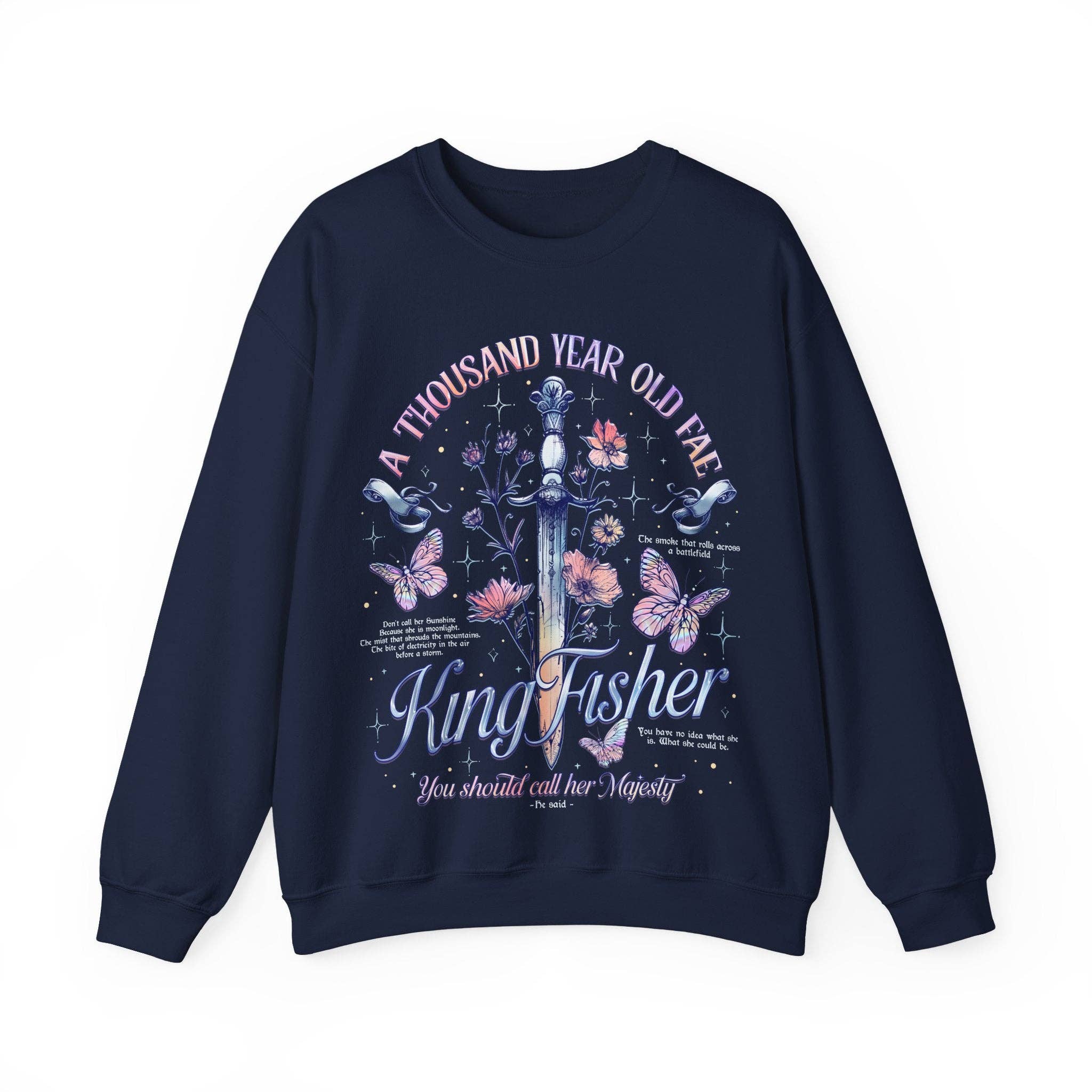MagicMerchEmporium - Wholesale Graphic Sweatshirt - Women's - Kingfisher "A Thousand Year Old Fae" Sweatshirt12