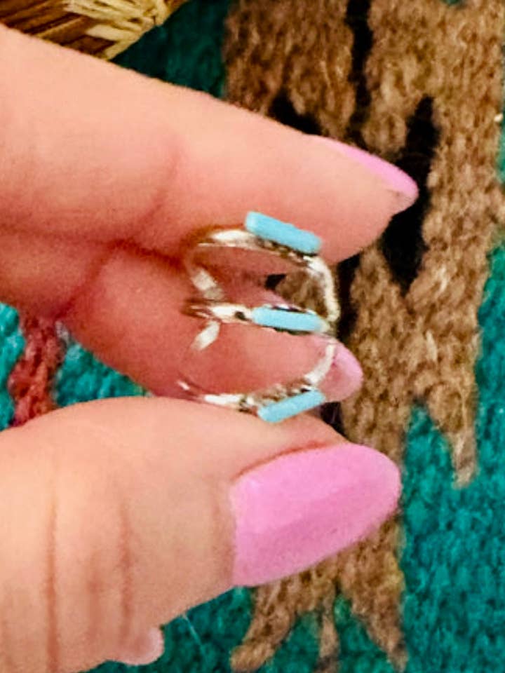 Orecchini Navajo in argento Sterling e turchese, 3 pezzi per la vendita all'ingrosso da parte di Nizhonitradersllc