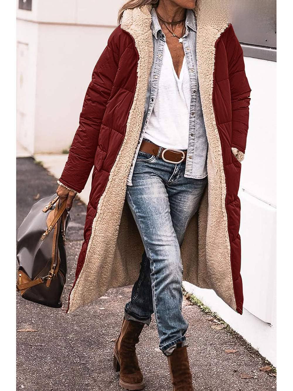 Flarix - Wholesale Jacket - Women's - Cozy Sherpa-Lined Long Puffer Coat13