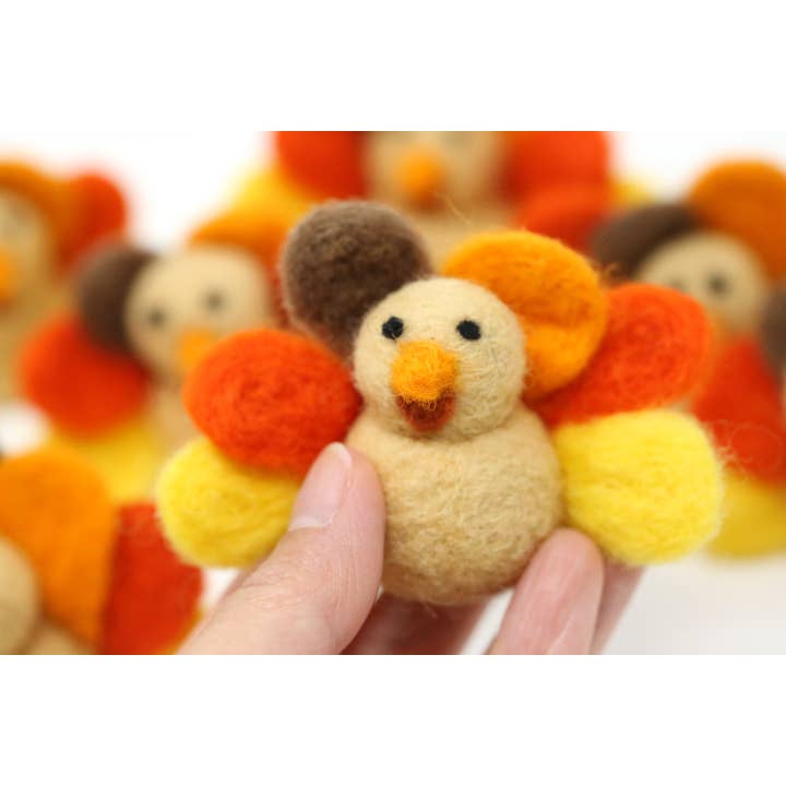 The Felt Pod - Wholesale Decorative Tabletop Object - Felted Turkey Thanksgiving Decoration
