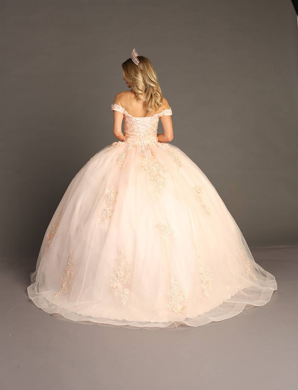 Chicas - Wholesale Gown - Women's - Off the Shoulder Quinceanera Dress With Flowers CHF30663