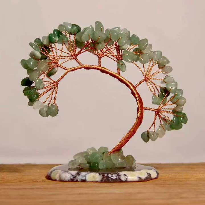 Arbre en cristal en forme de bonsaï en aventurine verte pour la vente par Auris Space