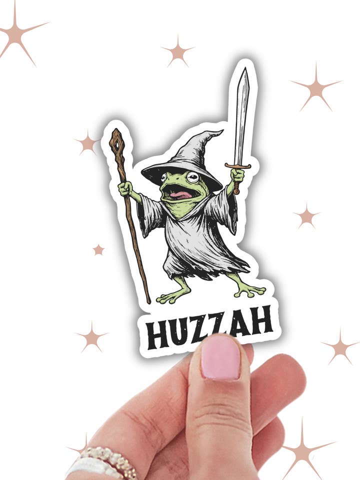 Pegatina de Rana Mágica Pegatina de Vinilo de Rana Fantasía Rana Nerd para venta al por mayor de Lalatina Shop