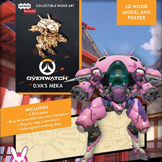 Insight Editions - #1 Pop Culture Publisher - Wholesale DIY Craft Kit - IncrediBuilds: Overwatch: D.Va's MEKA 3D Wood Model and Poster0