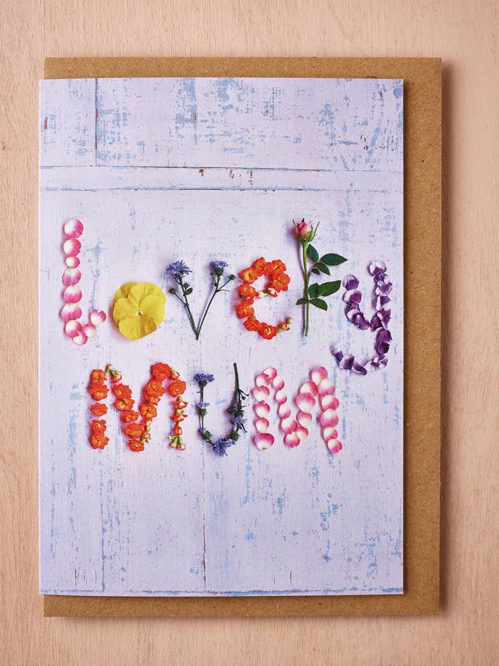 'Lovely Mum' Greetings Card for wholesale by Jane Scott Flowers