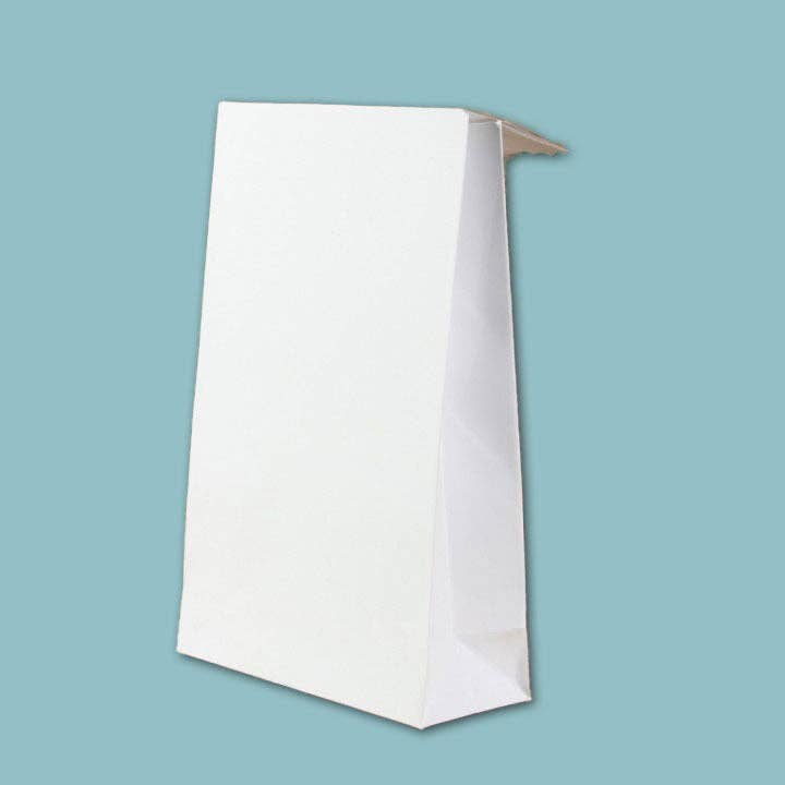 High Gloss White Gift Bag - Luxury White Gift Bags with Block Bottom for wholesale by kadopapier.net