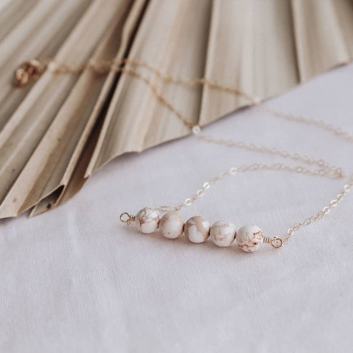 Eden Rae - Wholesale Pendant/Charm Necklace - Gemstone Bar Necklace in White Variscite