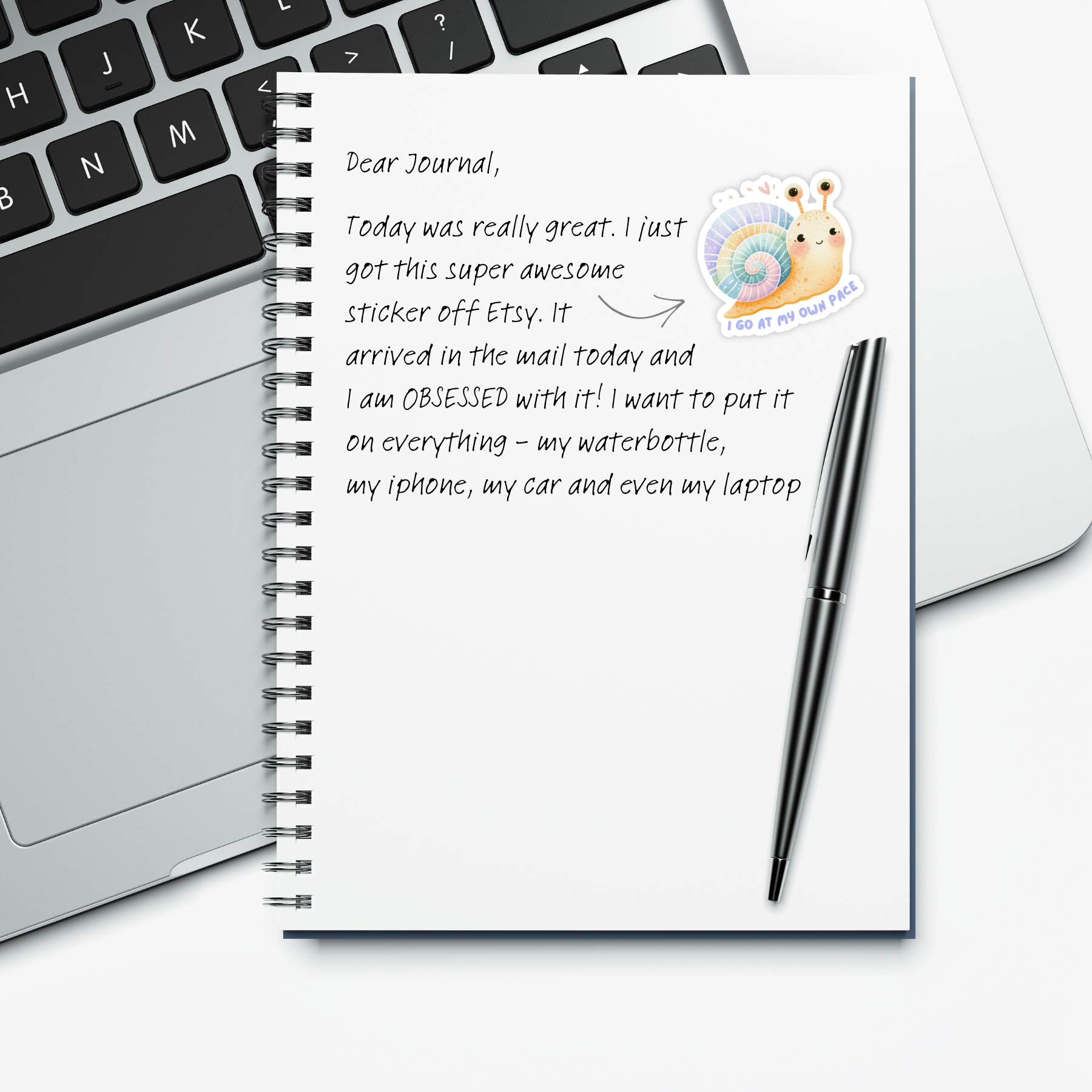 Coyote Color – wholesale Sticker – Cute Snail Sticker "I Go At My Own Pace" Decal4