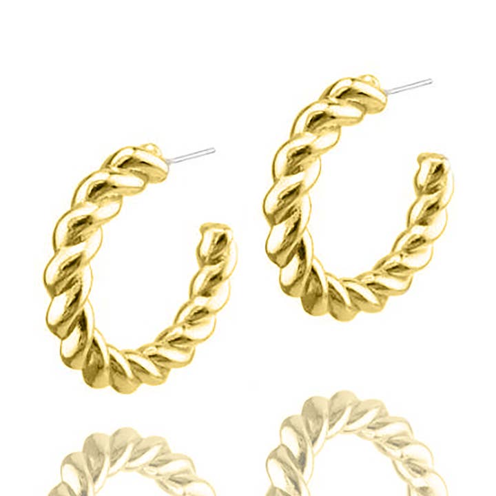 Brincos de Argola em Espiral Dourado por atacado de NY Jewelry House
