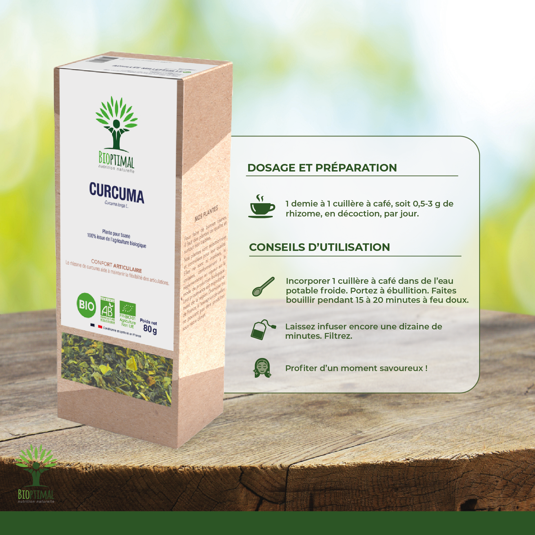 Bioptimal – wholesale Health/detox tea – Turmeric Plant for organic herbal tea 80g2