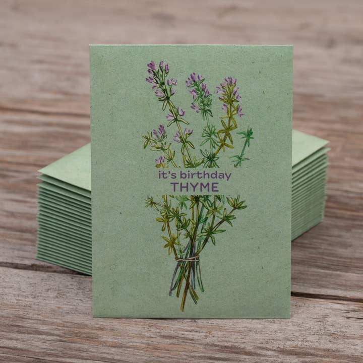 Bentley Seed Co. - Wholesale Birthday Card - It's Birthday Thyme - Thyme Seed Packets