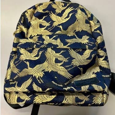 Sac à dos Black gold crane pour la vente par Kimono Cap