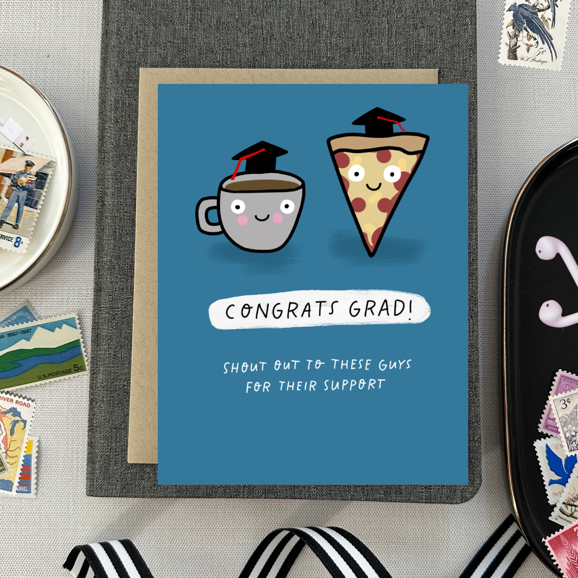 Barone and Co. - Wholesale Graduation Card - Coffee And Pizza Graduation Card3