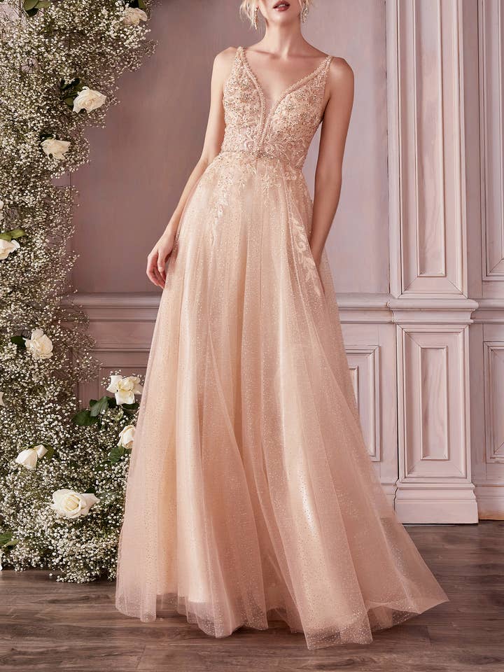 LAYERED TULLE A-LINE GOWN for wholesale by Ladivine by Cinderella Divine