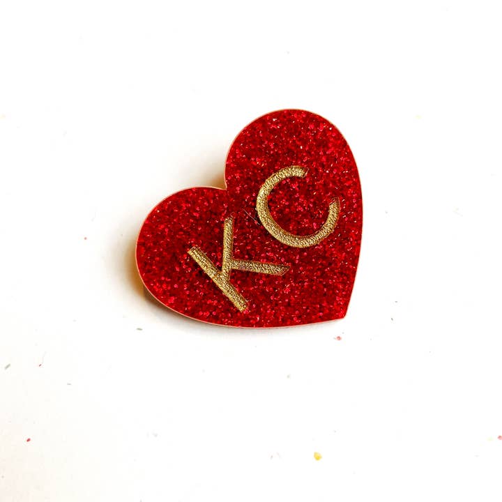 Kansas City KC Kids Heart Hair Clip for wholesale by Hazel & Ollie