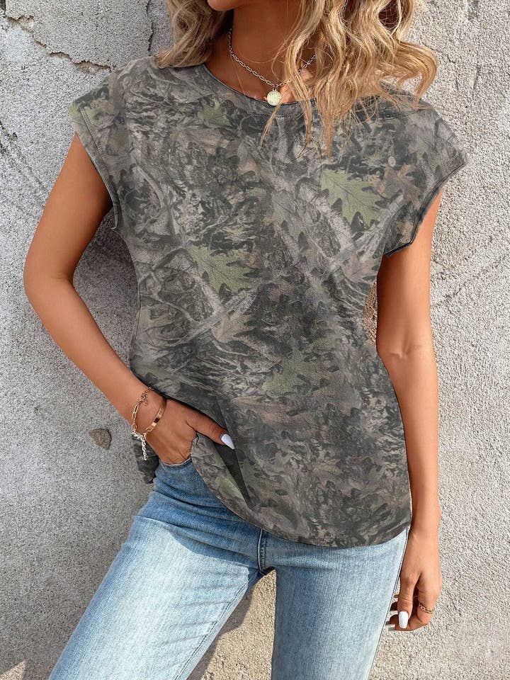 Rosa Clothing - Wholesale T-Shirt - Women's - Street Camo Tree Branch Print T-Shirt