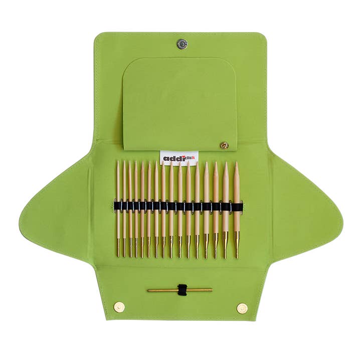 Juego de agujas circulares intercambiables de bambú AddiClick Nature para venta al por mayor de Rooster Yarns