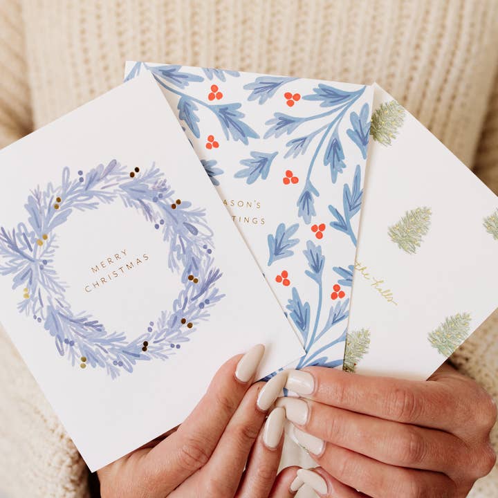 Ramona & Ruth - Wholesale Feestdagenkaartje - Seasons Greetings Holly Card2