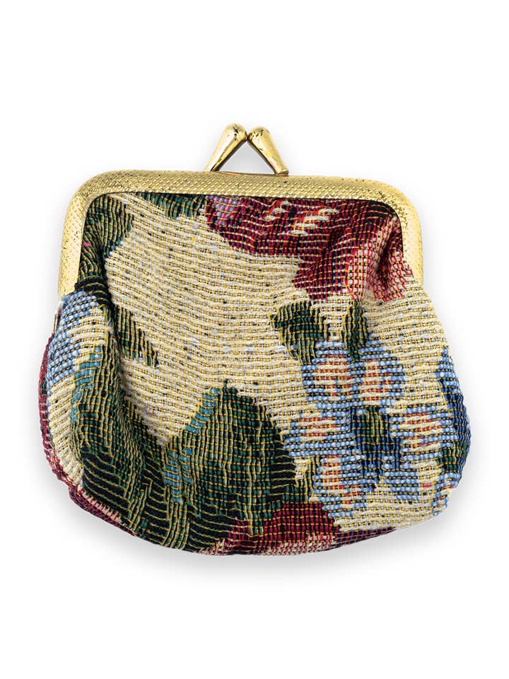 Brocade Rosary Pouch with Floral Pastel Design for wholesale by Village Gift Importers