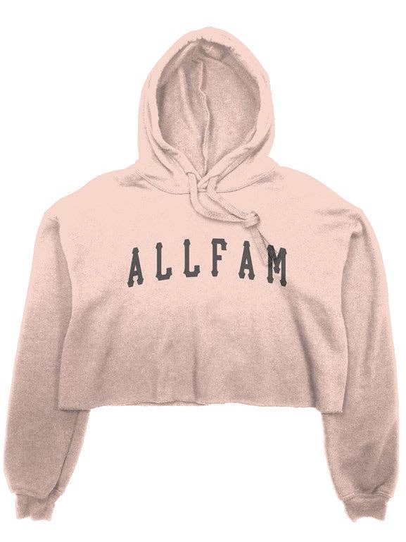 ALLFAM BALLERS CROP HOODIE PCH/BLT SALE ITEM for wholesale by AllFamCo