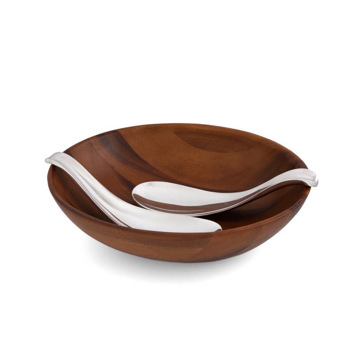 Nambe - Wholesale Serve Bowl - Yin Yang Salad Bowl w/ Servers