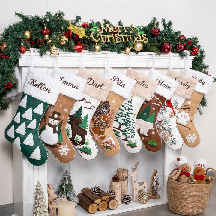 GEXWORLDWIDE - Wholesale Holiday Stocking - New Stitched Cartoon Embroidered Christmas Stocking13