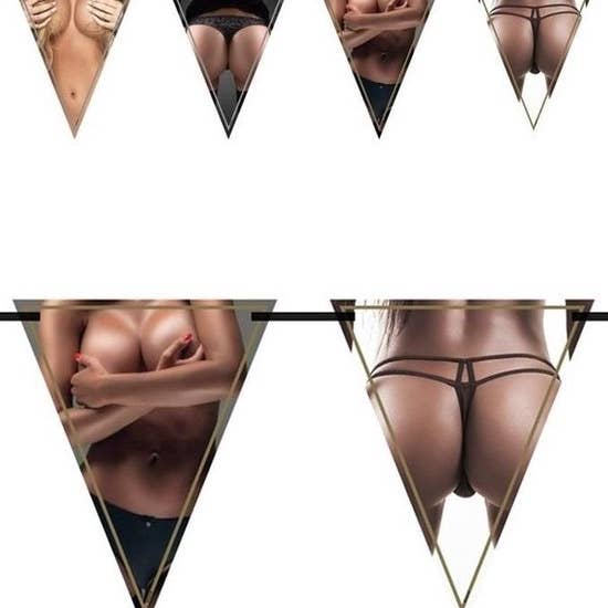 Kinky Pleasure - Wholesale Party Sign/Banner - Kinky Pleasure - FT013 - Cheeky Party Banners - Man & Woman - 1 Piece