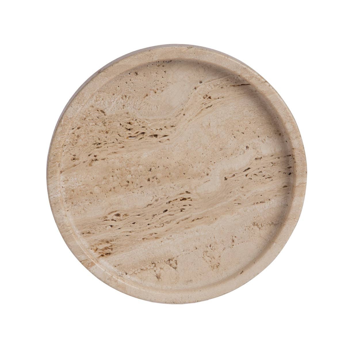 Andrea House – Bandeja decorativa por atacado – Bandeja redonda de mármore travertino1