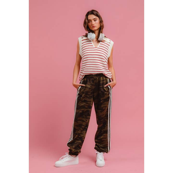 SIDE LINES CAMOUFLAGE TRACK PANTS for wholesale by IVE
