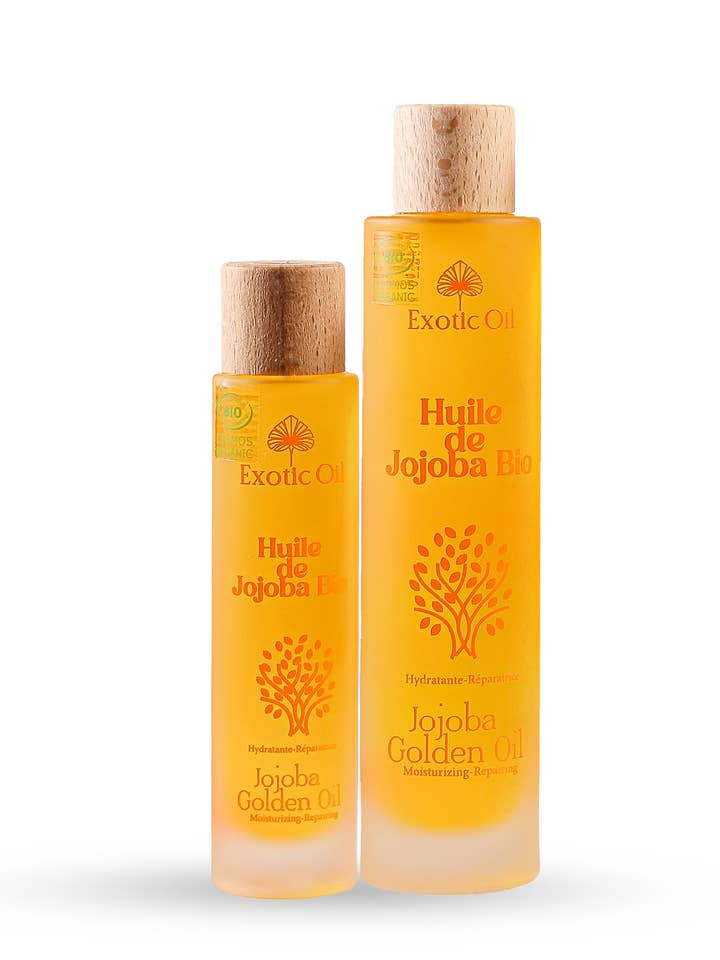 Certified Organic Golden Jojoba Oil, Ecocert, Cosmebio Label for wholesale by Exotic Oil
