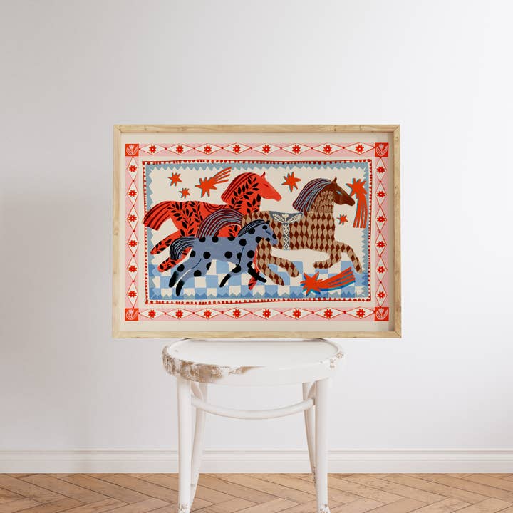 Cheval rose courant pour la vente par Carole Hillman