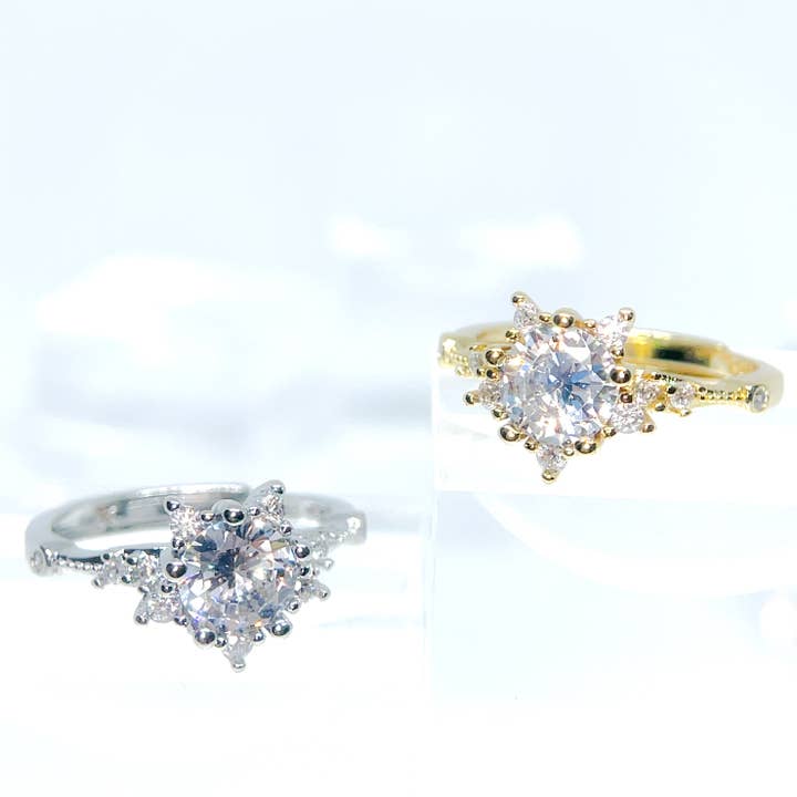 Justerbar Dainty Lucky Star Ring sød stabelkrystalring for engroshandel hos Holicca