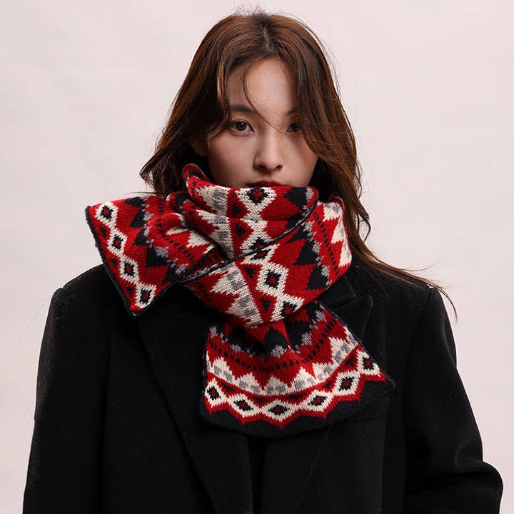 Classic retro jacquard warm windproof scarf for wholesale by Little Trendy