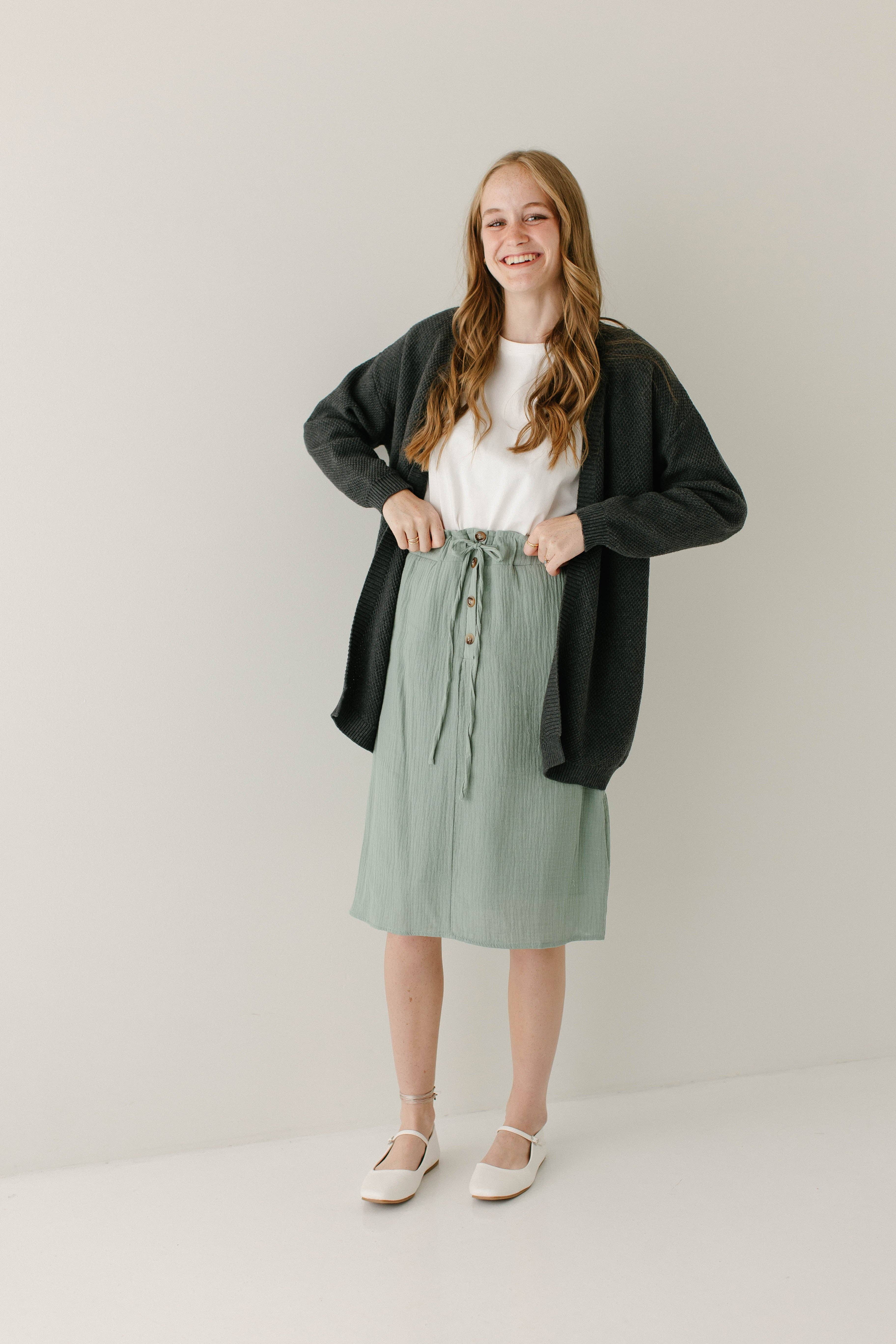 The Main Street Exchange - Wholesale Skirt - Women's - 'Courtney' Paper Bag Waist Cotton Gauze Skirt FINAL SALE17