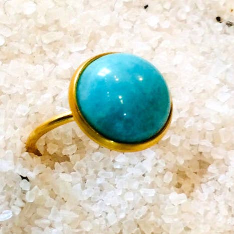 Christina Amazonite Ring | Baroca Jewelry Paris for wholesale by Baroca Bijoux Paris