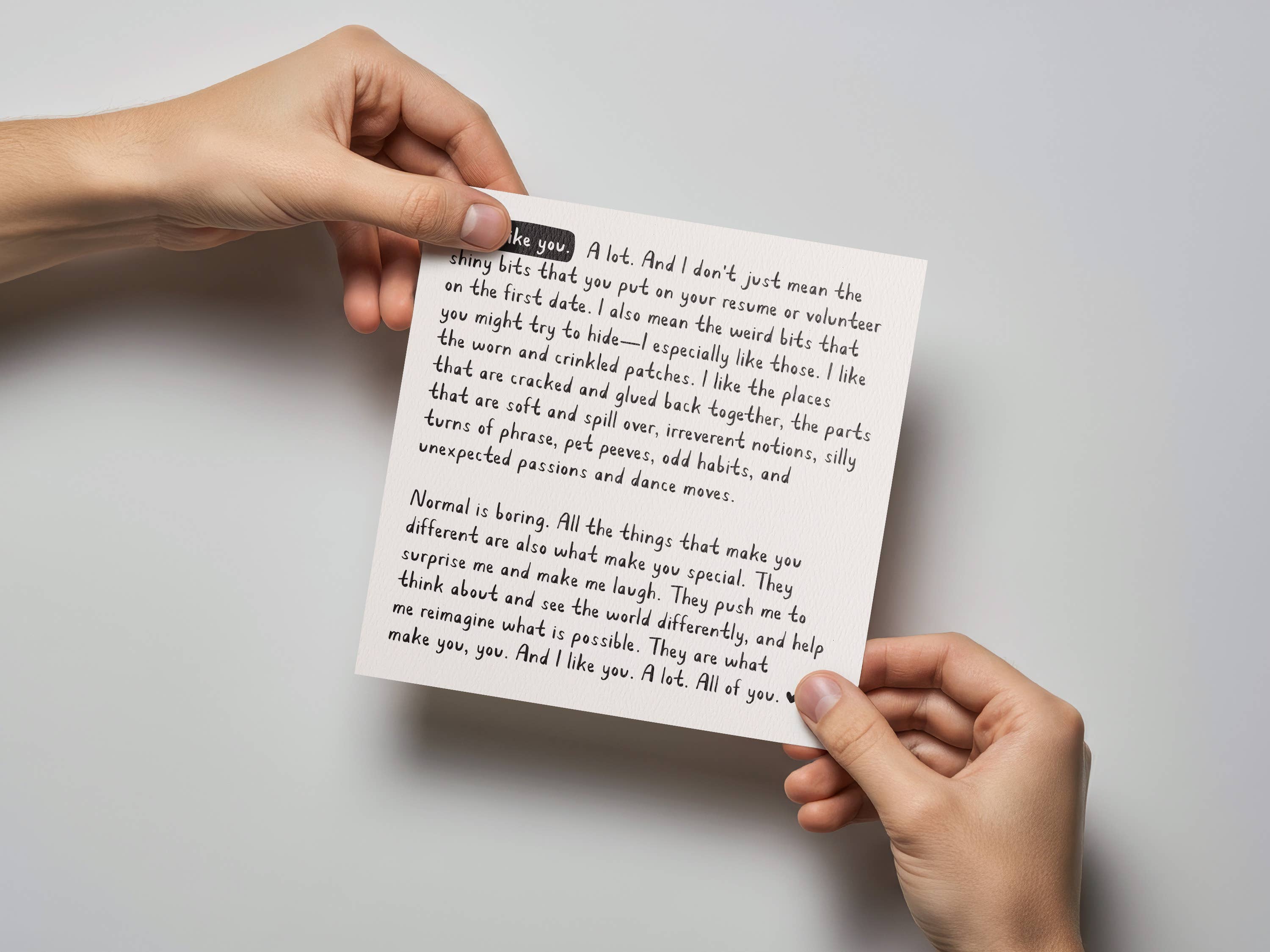 Kwohtations - Wholesale Love Card - I Like You A Lot Valentine's Day Card2