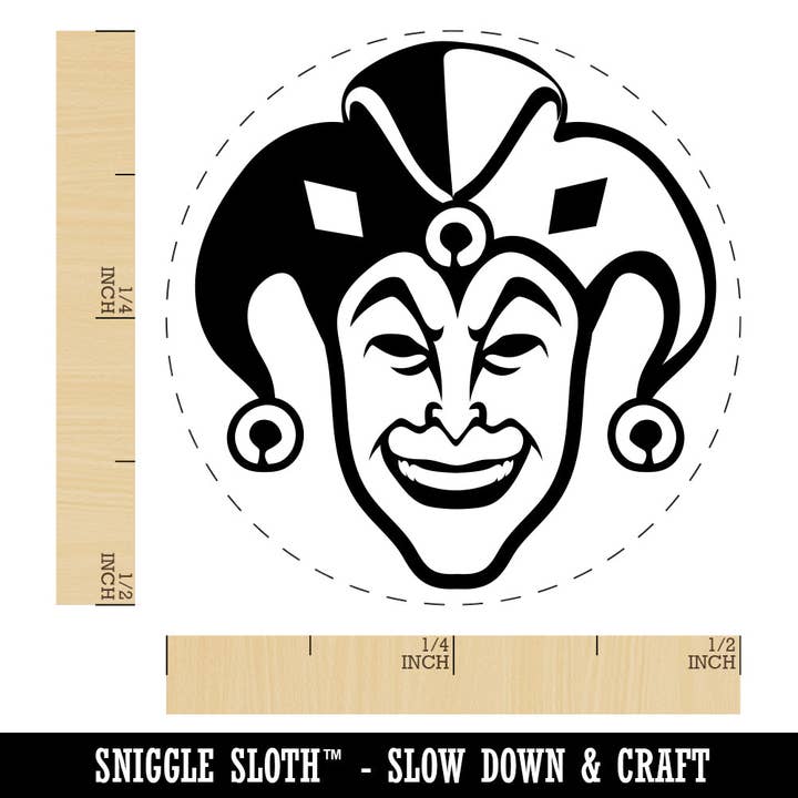 Court Jester Joker Harlequin Rubber Stamp for Stamping Crafting Planners for wholesale by Sniggle Sloth