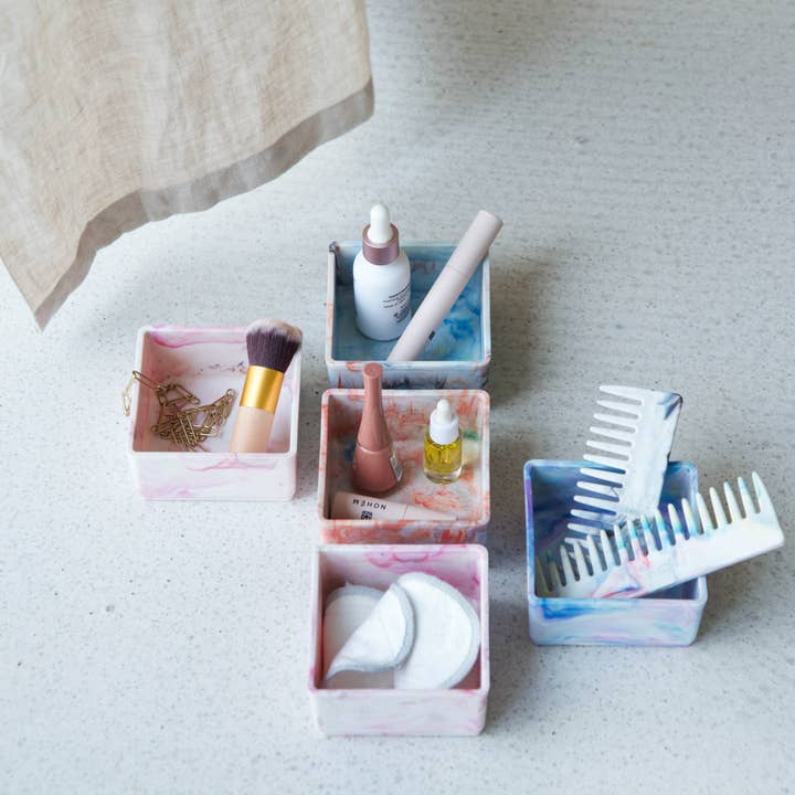 Mini scatola portaoggetti in plastica riciclata per la vendita all'ingrosso da parte di hello waste