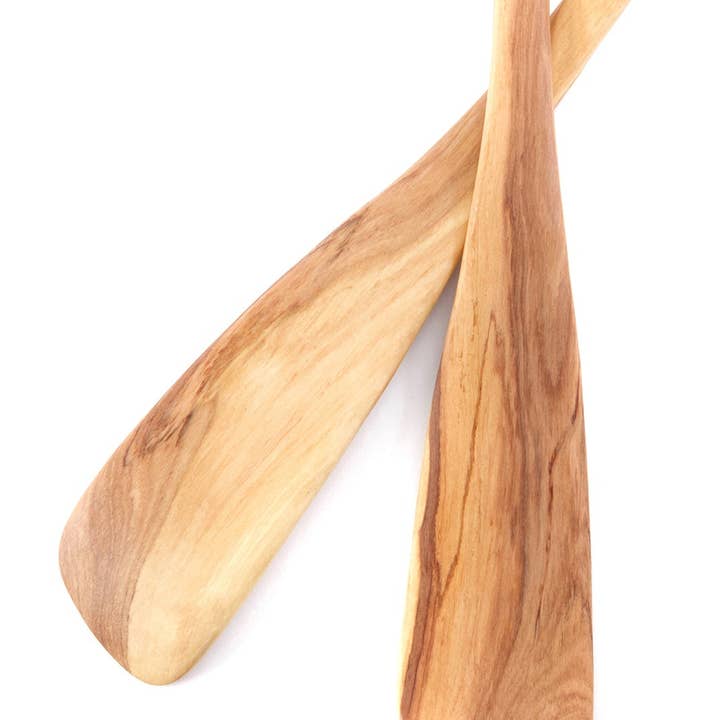 Swahili | AFRICAN MODERN - Wholesale Serving Utensil - Kenya Wild Olive Wood Kafi Paddle Salad Servers0
