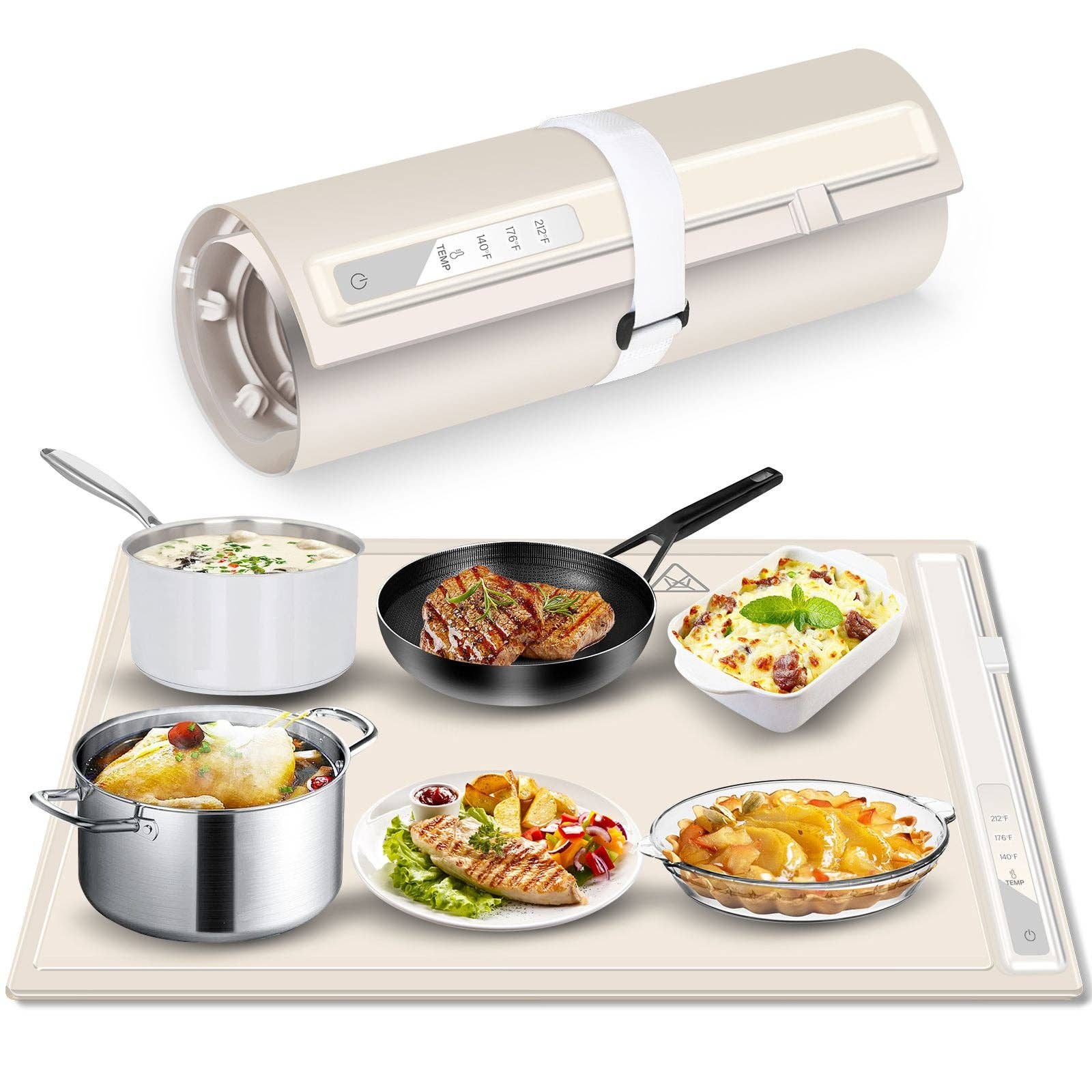 Hard Rock Health Stores - Wholesale Kitchen Appliance - Silicone Electric Roll Up Heating Tray Food Warmers Mat Portable Hot Plates to Keep Food Warm25